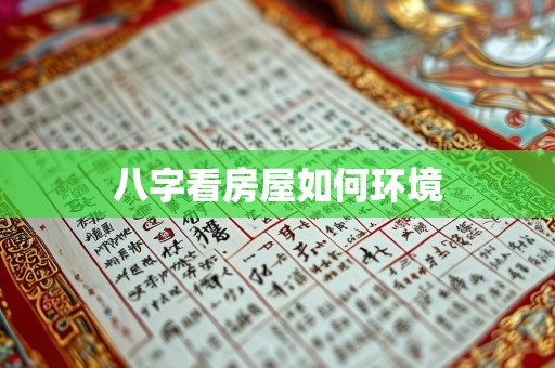八字看房屋如何环境