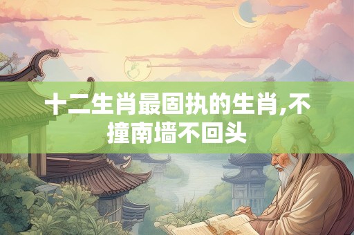 十二生肖最固执的生肖,不撞南墙不回头