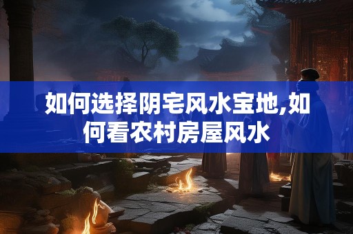 如何选择阴宅风水宝地,如何看农村房屋风水