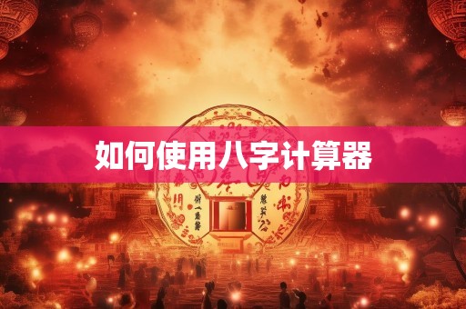 如何使用八字计算器