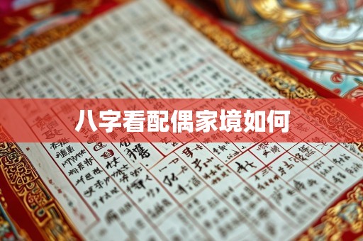 八字看配偶家境如何