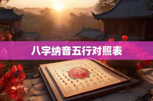 八字纳音五行对照表