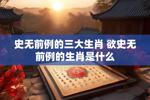史无前例的三大生肖 欲史无前例的生肖是什么