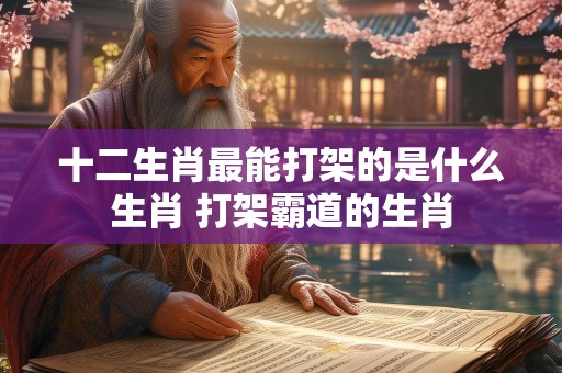 十二生肖最能打架的是什么生肖 打架霸道的生肖