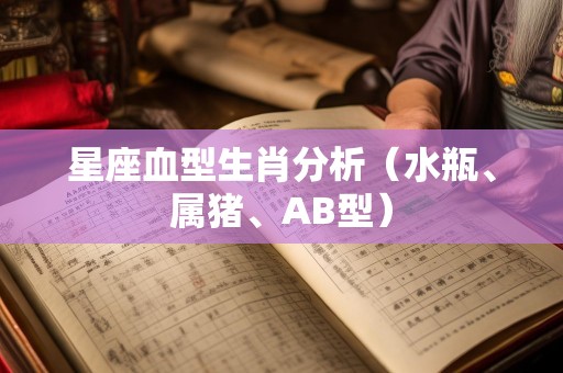 星座血型生肖分析（水瓶、属猪、AB型）