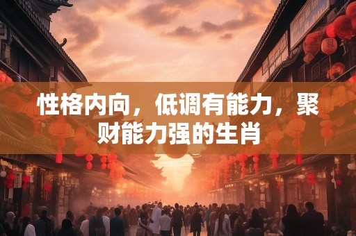 性格内向，低调有能力，聚财能力强的生肖