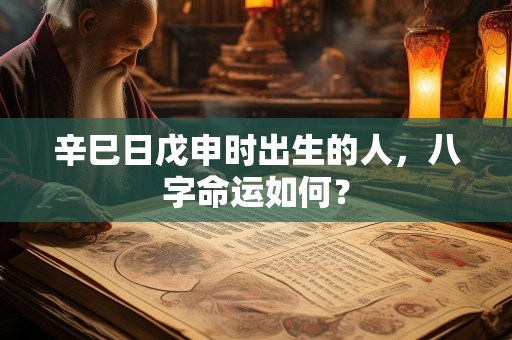 辛巳日戊申时出生的人，八字命运如何？