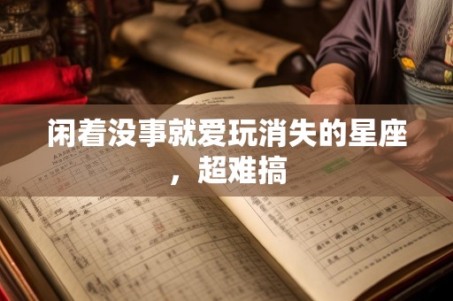 闲着没事就爱玩消失的星座，超难搞