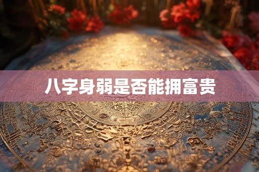 八字身弱是否能拥富贵