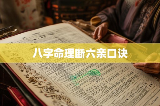八字命理断六亲口诀