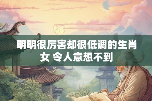明明很厉害却很低调的生肖女 令人意想不到