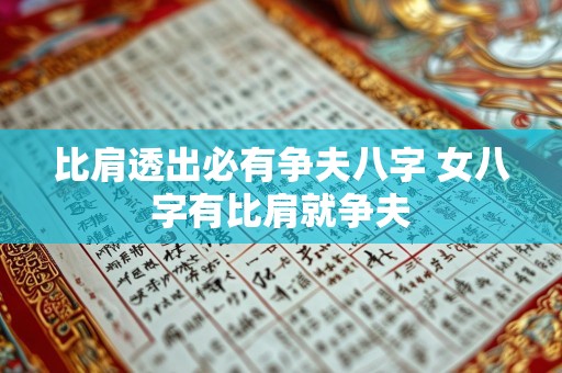 比肩透出必有争夫八字 女八字有比肩就争夫