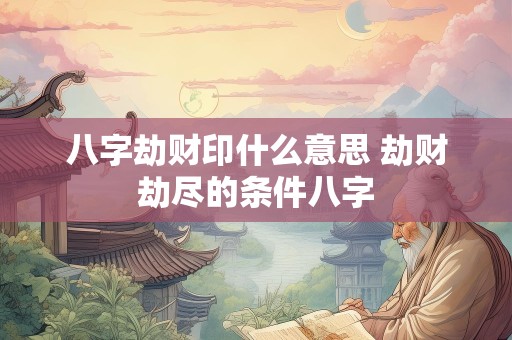 八字劫财印什么意思 劫财劫尽的条件八字