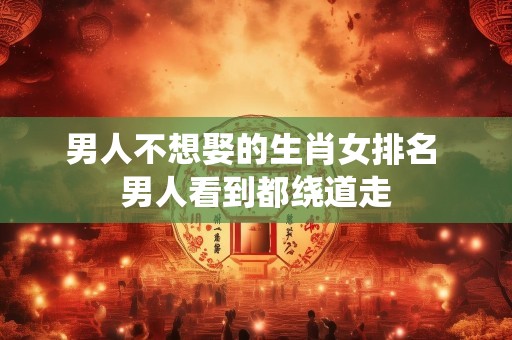 男人不想娶的生肖女排名 男人看到都绕道走