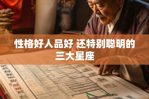 性格好人品好 还特别聪明的三大星座