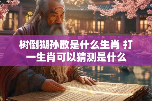 树倒猢孙散是什么生肖 打一生肖可以猜测是什么