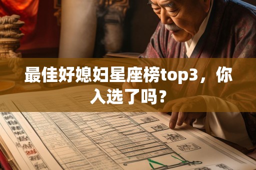 最佳好媳妇星座榜top3，你入选了吗？