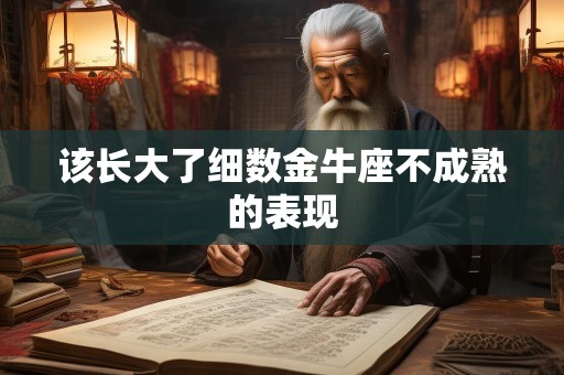 该长大了细数金牛座不成熟的表现