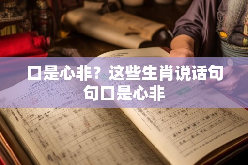 口是心非？这些生肖说话句句口是心非