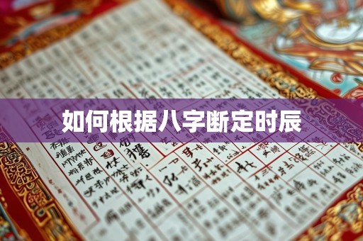 如何根据八字断定时辰