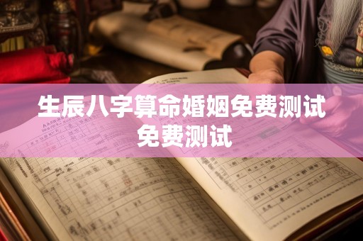 生辰八字算命婚姻免费测试 免费测试