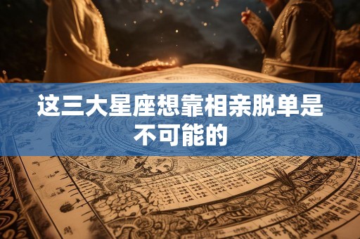 这三大星座想靠相亲脱单是不可能的