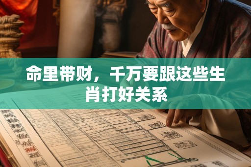 命里带财，千万要跟这些生肖打好关系