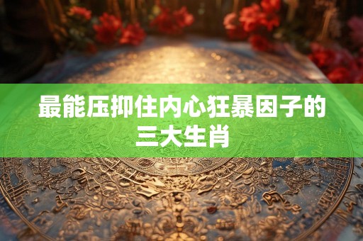 最能压抑住内心狂暴因子的三大生肖