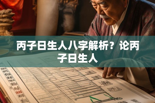 丙子日生人八字解析？论丙子日生人