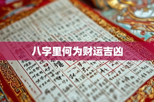 八字里何为财运吉凶
