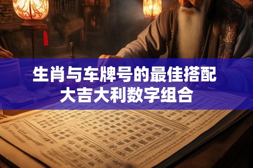 生肖与车牌号的最佳搭配 大吉大利数字组合