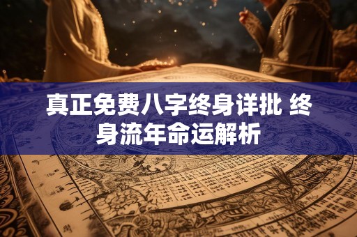 真正免费八字终身详批 终身流年命运解析