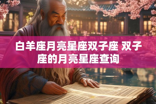 白羊座月亮星座双子座 双子座的月亮星座查询