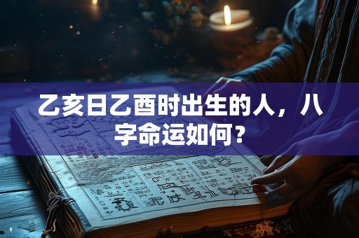 乙亥日乙酉时出生的人，八字命运如何？
