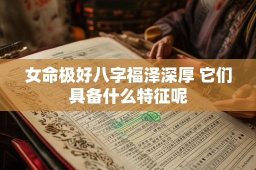 女命极好八字福泽深厚 它们具备什么特征呢