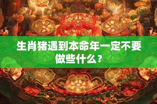 生肖猪遇到本命年一定不要做些什么？