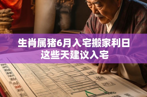 生肖属猪6月入宅搬家利日 这些天建议入宅