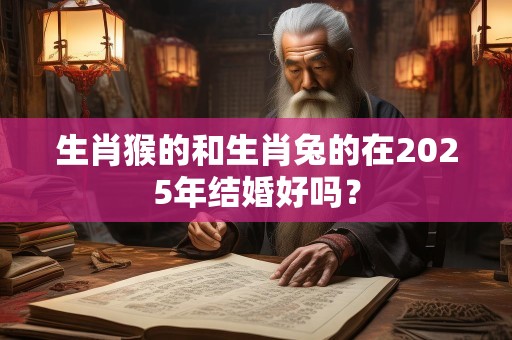 生肖猴的和生肖兔的在2025年结婚好吗？