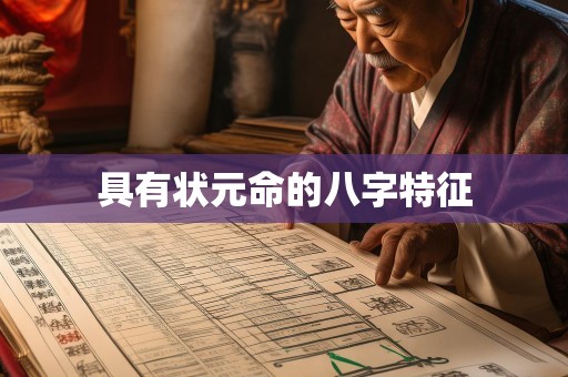 具有状元命的八字特征