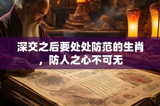 深交之后要处处防范的生肖，防人之心不可无
