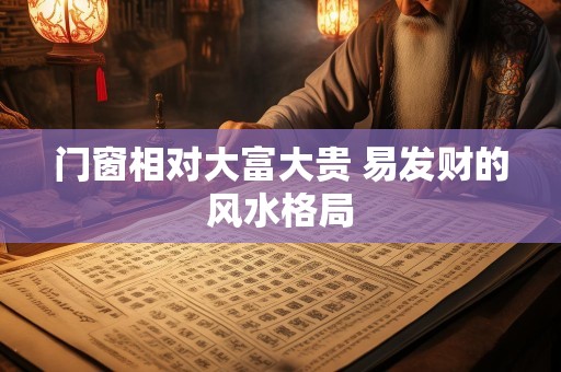 门窗相对大富大贵 易发财的风水格局