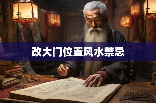 改大门位置风水禁忌