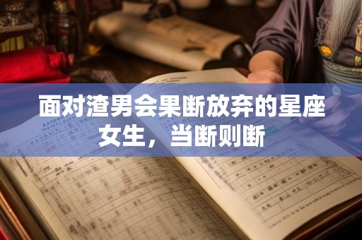 面对渣男会果断放弃的星座女生，当断则断