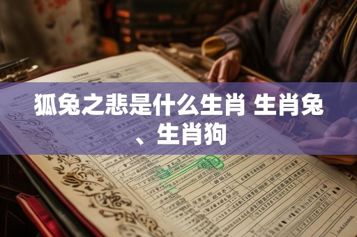 狐兔之悲是什么生肖 生肖兔、生肖狗