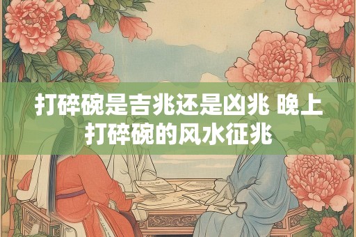打碎碗是吉兆还是凶兆 晚上打碎碗的风水征兆