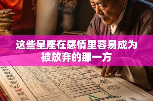 这些星座在感情里容易成为被放弃的那一方