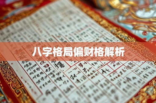八字格局偏财格解析
