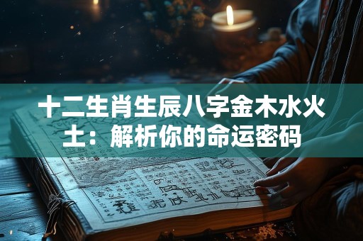 十二生肖生辰八字金木水火土：解析你的命运密码