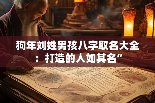狗年刘姓男孩八字取名大全：打造的人如其名”