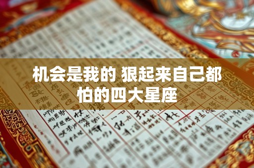 机会是我的 狠起来自己都怕的四大星座
